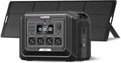 OUPES Mega 1 Tragbare Powerstation mit 240W Solarpanel, 1024Wh 2000W AC