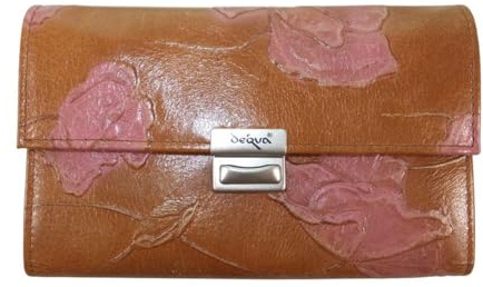 déqua G8 Leder Unikat Geldbörse Rose braun-Rose