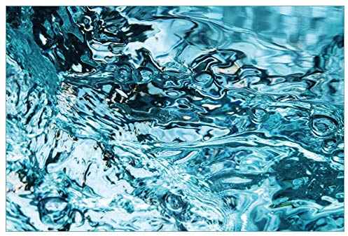 Wallario Küchenrückwand selbstklebend 90 x 60 cm, Motiv: Frisches blaues Wasser in Aufruhr | Spritzschutz abwischbar & pflegeleicht
