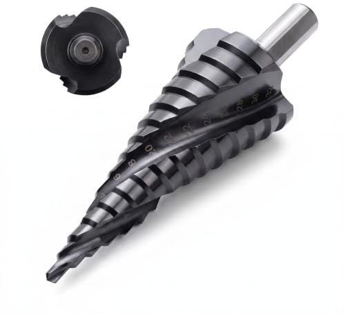 TOOLMAYS Foret étagé M35 AlTiN 15 Niveaux, 4-32 mm, 3-Goujures | Foret Etage Metal pour Acier Inoxydable, Métal, Plastique, Bois, Durée De Vie Prolongée