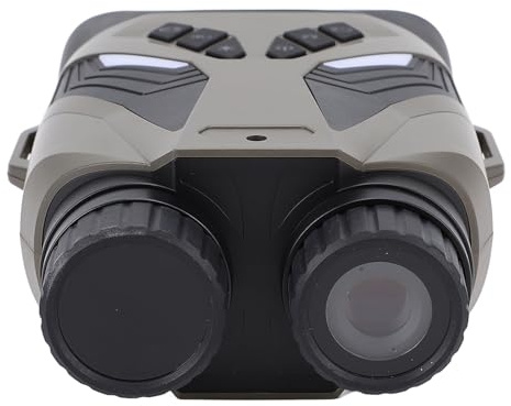 Plyisty Binocolo Digitale con Fotocamera, Videocamera 4K QHD 48MP Schermo a Colori da 3 Pollici Zoom 8X per Birdwatching, con Foro per Vite da 1/4 di Pollice IP65 Resistente alla Pioggia (Oro Opaco)