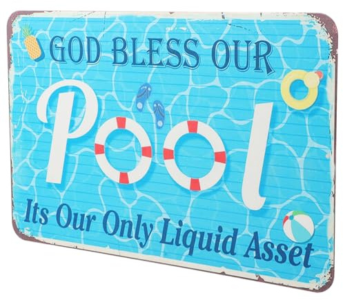 Homoyoyo Panneau D'affichage pour Piscine en Métal, Panneau de Piscine Extérieure, Décoration Murale, Usage Extérieur, Montage Mural, Étanche, Installation Facile, Décoratif et Amusant