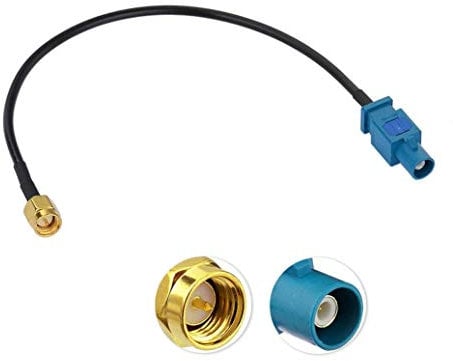 M.I.C. SMA-Fakra Antennenadapter | Auto Radio GPS DAB+ Navigation | 25 cm Kabel | Fakra Stecker zu SMA Buchse | Kompatibel mit VW, Skoda, Seat, BMW, Audi RNS RCD