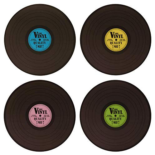 trendaffe Vinyl Platzsets im 4er Set - Schallplatte Platzdeckchen Tischset Tischmatte
