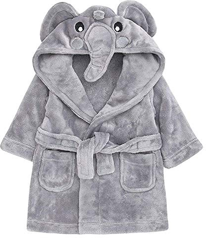 Baby-Bademantel, Motiv: Maus / Panda / Ente, mit Kapuze, Größe 6–12 Monate, 12–18 Monate, 18–24 Monate, elefant, 92
