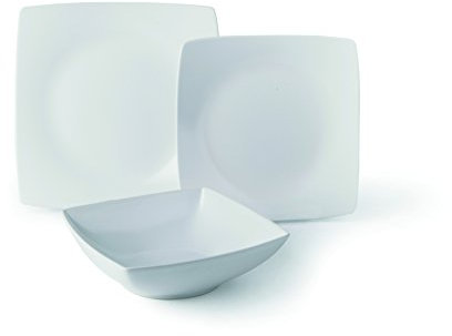 Excelsa Eclipse Servizio di Piatti, Ceramica, Bianco, 18 Pezzi, unità