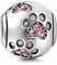 Anhänger Mit Hundepfote - 925er Sterlingsilber Fußabdruck, Tier-Charm, Geburtstags-Charm, Haustier-Anhänger für Pandora-Armband (Rosa)