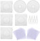 Allazone Bügelperlen Stiftplatten Platten Bügelperlen 5 mm 6 Stück Bügelperlen Steckplatten mit 4 Stück weißen Perlen Pinzette, 10 Stück Bügelpapier für Kinder Bastelbedarf