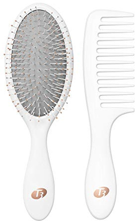 T3 Detangle Duo-Bürstenset | Set aus entwirrender Bürste und Duschkamm | Kamm zum Verteilen von flüssigen Haarprodukten & Bürste zum Entwirren von nassem Haar | Für alle Haarlängen und Texturen