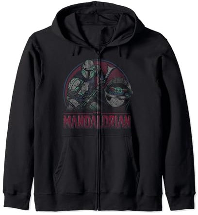 Star Wars Mandalorian Stained Glass Group Shot Zip Hoodie