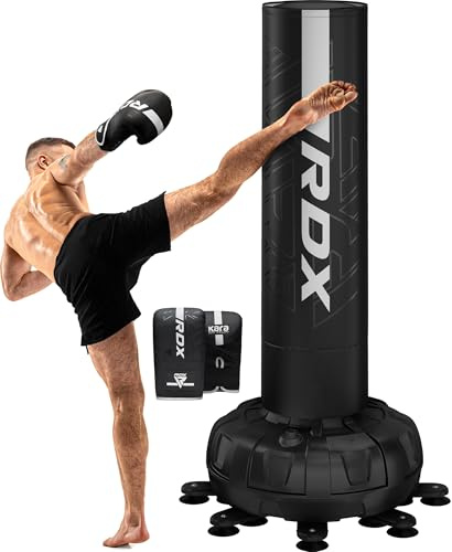 RDX Sac de Frappe sur Pied avec Entraînement Gants pour Muay Thai, Kickboxing, Arts Martiaux y MMA, XXL 6ft Adulte Lourd Devoir Autoportant Sac de Boxe pour Fitness y Taekwondo