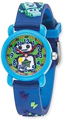 Herzengel analoge Armbanduhr für Kinder aus robustem Kunststoff mit weichem Kunststoffband - Dornschließe - 27 mm/ 3ATM - inkl. Stiftemäppchen