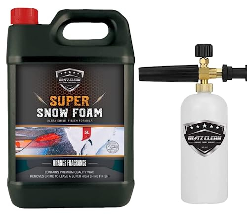 Snow Foam & Snow Cannon Car Shampoo PH Neutral Wash Detailing Valeting Kit For Car Van Caravan 5L Super Thick Pre Wash With Professional Karcher K Range Snow Cannon Lance (5L ORANGE + CANNON)