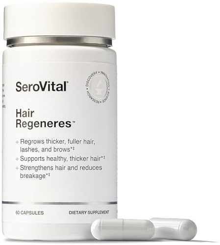 Serovital Hair Regeneres - Enhanced Hair Growth Vitamins for Women, Decrease Hair Loss and Shedding, Strengthen and Thicken Hair, Reduce Greying and Breakage, Regrow Hair, Hair Vitamins - 60 Count