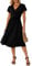 GRECERELLE Womens Summer Wrap Dress Ladies Casual Ruffle Short Sleeve V-Neck Floral Beach Dresses for Women (01 Black, XXL)