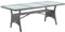Casaria Table de Jardin polyrotin Gris 190x90x74 cm Plaque en Verre de sécurité réglable résistant aux intempéries