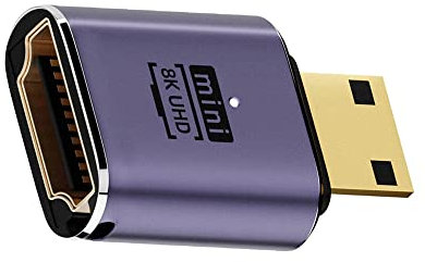 cablecc Mini HDMI macho a HDMI 2.1 hembra UHD extensión oro convertidor adaptador compatible 8K 60hz HDTV