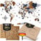 WOW WOOD Premium Wanddeko 3D Weltkarte Holz in Deutsch mit Pins | Werkzeuglose Wandmontage | Eine Geschenkidee für jede Gelegenheit | Wand deko Holz für Wohn- und Büro Deko (Dunkelbraun, 213x113 cms)