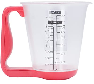 Digitale Küche Elektronische Messbecherwaage,Elektronisches Werkzeug Küchenwaage Messbecher,Haushaltsmessbecher Tragbare Küche 1 kg Elektronische Waage Messbecher mit LCD-Anzeige(rot)