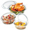 Oval Glass Casserole Dish With Lid Oven Proof, 1L+1.6L+3.5L Oven Dish with Lid, Microwavable Glass Dish with Lid