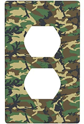 Panneau d'interrupteur imprimé camouflage militaire élégant et durable, idéal pour les zones résidentielles et commerciales