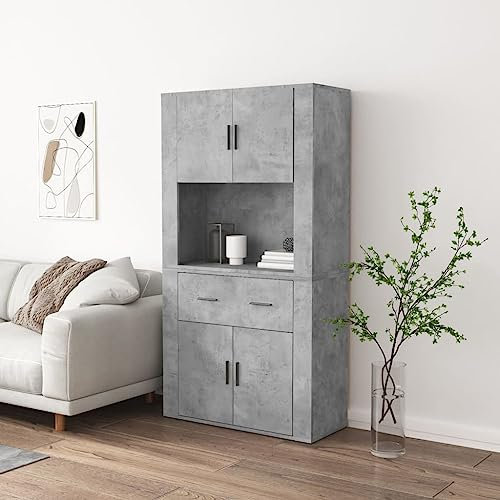 DCRAF Möbelset Highboard Beton grau Holz