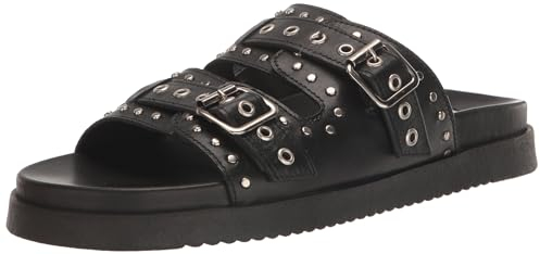 Steve Madden Damen Melanie Sandale, Schwarz Leder, 39 EU