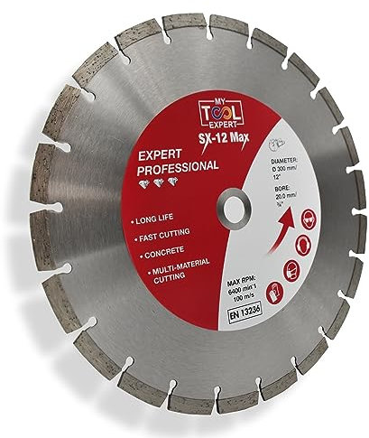 300mm Diamond Cutting Disc for Petrol Cutter, SX-12 Max 300mm Diamond Blade For Stone, Concrete, Brick, Masonry