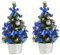 Mini Artificial Christmas Tree Tabletop Mini Christmas Tree Artificial Small Xmas Tree Tabletop Desk Decorations 2PCS Blue