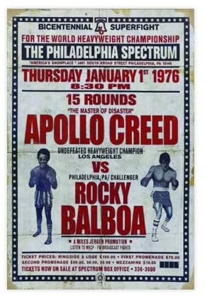 OWNPET Rocky Vs Apollo Creed Vintage Leinwand Poster Wandkunst Dekor Druck Bild Gemälde für Wohnzimmer Schlafzimmer Dekoration ungerahmt 50 x 75 cm