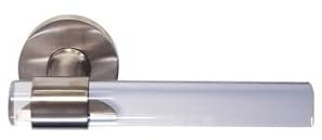 Poignées de Porte JOY INCOLORES Plexiglass Cristallines Pieds Inox 304 Satin - Sans rosaces de fonction