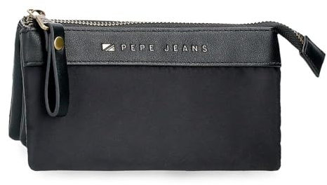 Pepe jeans Joumma Bags Morgan Casual Tagesrucksack, Reisetaschen, beige und schwarz, Kunstleder für Damen, Schwarz, Talla única, Geldbörse