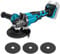 Cordless Angle Grinder, 850W 125mm Brushless Angle Grinder Compatible with Makita 18V Battery, with 3 Cutting Wheels, Auxiliary Handle and Spanner for Cutting, Grinding, Polishing (No Battery)