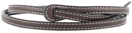 DUOMIYX Gürtel Damen Wendegürtel Mit Knoten Lässiger Und Vielseitiger Schmaler Gürtel Aus Weichem Leder-Kaffee-105Cm