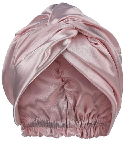 Lusofie Seidenhaube zum Schlafen Seide Sekt Weicher Sanfter Silk Bonnet den Kopf Atmungsaktiv Trocken zu Halten Kopftuch zum Schlafen ist Elegant Schlafmütze Seide Haarschutz für die Nacht