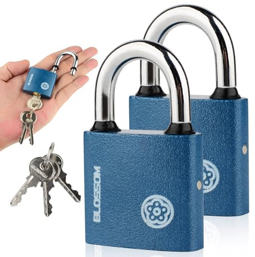 Paquete de 2 candados de hierro con llaves, candado resistente de alta seguridad, candado para puertas, cobertizos, almacén, garaje, oficina, armarios (2, 50 mm)