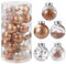 30 Pezzi Palle di Natale,Plastica decorazioni per albero di Natale Ciondoli Ornamenti Infrangibilial line Natalizie (oro rosa)