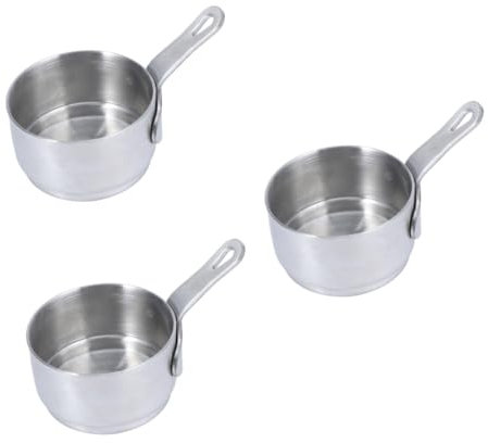 Alipis 3pcs Mini Stainless Steel Soup Pot Unstick and Sauce Pan Handle for Cooking for Induction and Daily Use