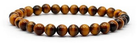 Tigerauge Armband 6mm mit echten Tigerauge Perlen - Handgefertigtes Perlenarmband aus Deutschland - Für Schutz und innere Stärke