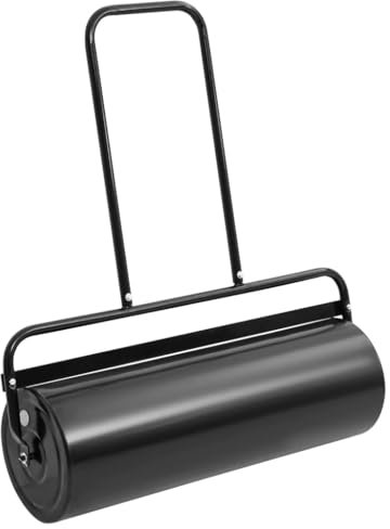 Pelouse & Jardin, Outils de Jardinage, Rouleau à Gazon, Rouleau à Gazon de Jardin avec Poignée Noir 63 L Fer et Acier