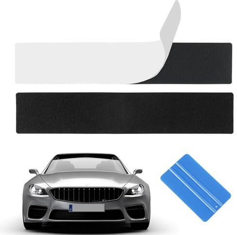 JCUGSBS 2 Stück Klett Kennzeichenhalter,Rahmenlose Auto Kennzeichenhalter,Auto Kfz Kennzeichen Selbstklebend,Autokennzeichen Nummernschildhalterung Klettverschluss für Standardkennzeichen,mit Schaber