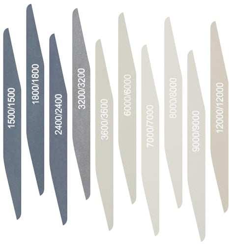 Honoson 10 Stück Polieren Schleifstäbe für Kunststoff Modelle Verschiedene Körnungen Schleifstäbe Handwerk Polierstab Metall Holz Schleifpapier Werkzeug(Hohe Körnung,Doppelwinkelform)