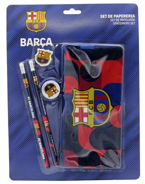 CYPBRANDS FC Barcelona, Schreibwaren-Set, Schulmaterial, Schreiben, Barça, Blau, offizielles Produkt