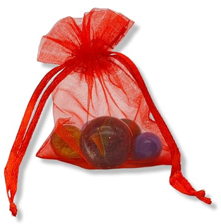 Organzabeutel Organzasäckchen Geschenkbeutel Schmuckbeutel Hochzeit Feier (Rot, 7 x 9)