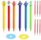 SneiDr 6 Stück Radierbarer Kugelschreiber Blau Radierstift Gelstifte Einziehbare Tintenroller Radierbar 0,5mm Spitze Kawaii Stiften mit 6 Roten Minen und 2 Radiergummi für Kinder Studenten Geschenk