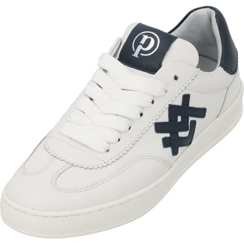 Palado Sneaker Damen Bonefee - modische Turnschuhe aus Leder - elegant und bequem - vielseitiger sportlicher Look Weiß/Blau UK5,5 - EU38