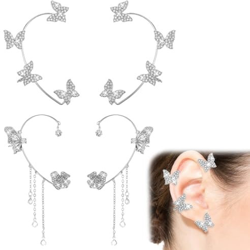 LQIOACU 2 Paare Elfenohren, Ear cuff, Elfenohren erwachsene, Für elfen kostüm damen