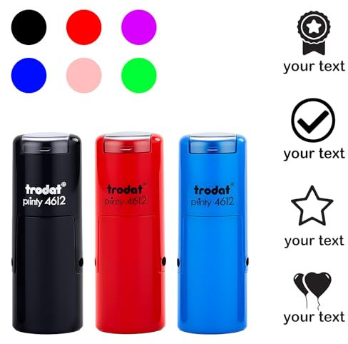 ROSEEKA Personalisierter Mini-Treuekarten-Stempel, klein, selbstbedruckt, Geschäfts- und Belohnungs- und Treuekarte und Kaffee, 12 mm, 6 Tintenfarben