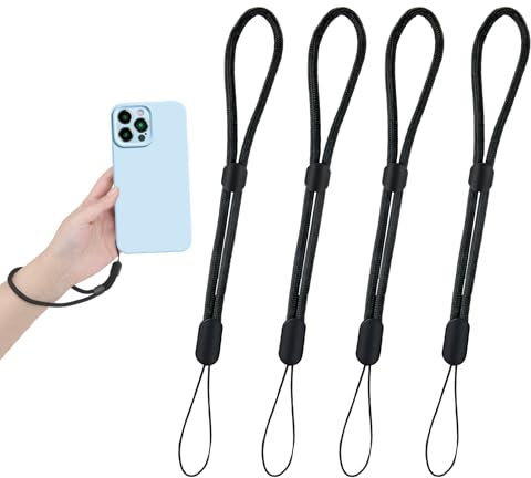 4 PCS Dragonne de Poignet Réglable, Dragonne Téléphone, Appareil Photo Bracelet Poignet, Ajustables pour Appareil Photo, pour Appareils Compacts et Téléphones, Protégez Votre Appareil Contre la Perte