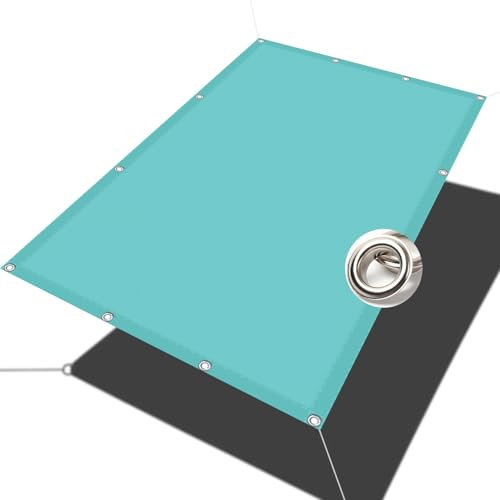 Sonnenschirm Segel Wasserdicht 1.3 x 9 m Uv-Schutz, Wetterfest, Sonnenschutz Beschattung für Terrassenüberdachung Schattenspender für Balkon Terrasse, Himmelblau